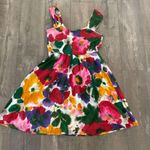 Calvin Klein Vtg Dress Women Summer Classic Colorful Floral Capped Sleeve Size M Photo 4
