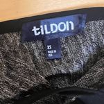 Tildon Ripple Textured Gray / Silver Semi Sheer Tank Top Black Trim Deep V XS Photo 6