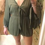 She & Sky Olive Green Long Sleeve Romper  Photo 0