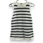 Madewell  Crochet-Knit Crewneck Sweater‎ Sleeveless Tank in Striped Sz L NEW Photo 2