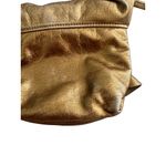 SUSAN FARBER Vintage Autographed Bronze Leather Lizard Embellished Handbag Gold Photo 6