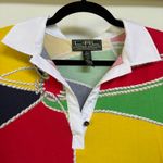 Vintage Lauren Ralph Lauren Polo Shirt Colorful Nautical Preppy Old Money XL Yellow Photo 3