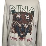 ANINE BING Tiger Muse Stone Crew Pullover Sweatshirt 100% Organic Cotton Size XS Photo 2