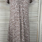 Fresh Produce  Women's Brown Abstract Print Short Sleeve Stretch Knit Dress-M Photo 0