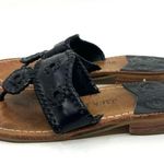 Jack Rogers  Black Leather Thong Sandals Women's 7 US Photo 1
