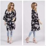 Spiritual Gangster  Maya Floral Black Tie Front Festival Robe Kimono OSFM NWOT Photo 1