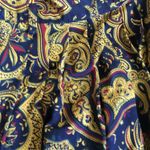 Jones New York Vintage 90s Classic Rayon Midi Skirt Blue Yellow Paisley Print 12 Photo 6