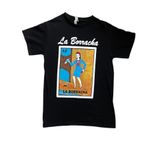 Mexican bingo loteria la borracha drunk lady novelty short sleeve tee Black Photo 2
