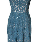 Betsey Johnson Vintage y2k Strapless Lace Dress in Blue Size Small Photo 0