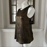 Rachel Roy Shimmering Sleeveless Blouse in Black/Gold Metallic Size S NEW w/Tag Photo 3