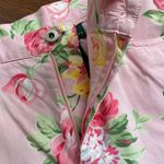 Ralph Lauren Lauren Straight Cotton Split Hem Pink Floral Pants Photo 3