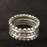 Sterling Silver  Open Dot Bead Cigar Band Ring Sz 8 Photo 5