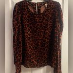 Dolan Left Coast Collection Anthropologie Charley Velvet Leopard Top Size XL Brown Photo 2