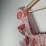 Lulus  Womens Floral Smocked‎ Crop Top Small Dusty Pink Gold Metallic Ruffle NEW Photo 3