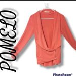 Pomelo Coral Knit Hi Low Moto Jacket XS Orange Photo 1