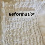 Reformation  The Andie Mini Dress White Linen Blend Ruffle Bustier Smocked Back 8 Photo 8