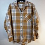 Garnet Hill  Essential Boyfriend Plaid Button-Up Shirt Sz:14 Photo 1