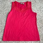 Chico's chico’s pink floral lace neck tank top, size 1! Photo 0