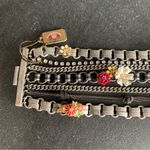 Juicy Couture Pam Gela Multi Chain Wide Floral Charm Bracelet Silver New Photo 1