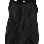 Athleta scrunch ruched crisscross athletic long charcoal gray tank top XS Photo 0