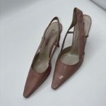 Enzo Angiolini  Eaanara Leather Pink Snake Skin Slingback Heels Women 6M Career Photo 1