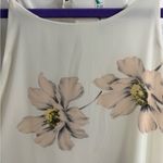 Auditions White Pink Floral Swing Dress with Pom Pom Detail Size S Photo 5