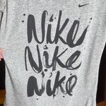 Nike  Slim Fit T-Shirt Gray Black Cursive Spellout Size Medium Photo 2