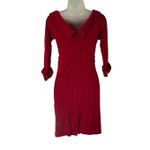 Milly of New York Vintage Red Wool Career Dress w/ Gold Chain and Buttons Sz P Photo 3
