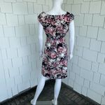 Connected Apparel Women's Pink Multi Floral Short Sleeve Cowl Neck Dress sz 6P Photo 4