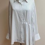 Rachel Roy Long Sleeve White Striped Tunic/Blouse Photo 0