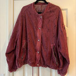 Free People  Daisy Jane Eyelet Embroidered Bomber Jacket Photo 0