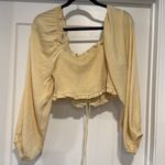 Bardot Blue B Collection Vintage Inspired lace up‎ Ruched Crop Top - Large Photo 6