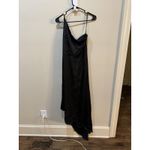 Mac Duggal Ieena Mac Duggal 55324 One Shoulder Evening Gown Black Asymmetrical Hem Size 8 Photo 3