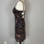 Janine Vintage Animal Print Python Paillettes Sheath Dress Size S Strappy Back Photo 1