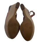 Tibi  NYC Tan Leather Burlap Wedge Platform Sandals Size 38.5 Womens 8‎ Photo 5