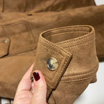 Loft Womens Brown Microsuede Shacket /Jacket Button Down Fall Neutral π€ Photo 5