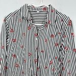Jane and Delancey Striped Heart Print Button Down Shirt - Size M Photo 1