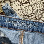 American Eagle AEO Hi Rise Festival Crochet Pocket Jean Shorts Size 2 Photo 3