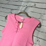 Victoria's Secret Victoria’s Secret Tie-Neck Pink Tank Sz L NWT Bubblegum Festival Summer Crop Top Photo 5