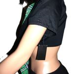 Bedroom Stories Green Black Plaid Cropped Top M NWT Photo 2