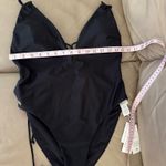 Milly CABANA Solid Carvico Vita Deep V One Piece Black. MSRP $295. Size M Photo 9