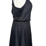 Candle's Black Laser Cut Scuba Skater Dress Open Back Tank Dress with Belt Sz 9 Photo 3