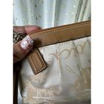 Coach Signature Horse Carriage Signature Design Leather Trim Zip Wristlet Photo 3