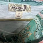 One World Pretty Color Wash Tee W/Detachable Paisley Scarf Small Bluish Green White Tee Photo 12