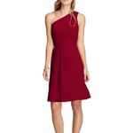 David's Bridal Crinkle Chiffon One Shoulder Burgundy Cocktail Dress Wedding 12 Photo 1