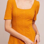 Anthropologie  Ett:Wa Mustard‎ Wesley Square Neck Peplum Top Size Small Photo 0