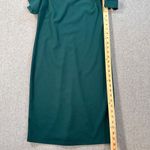 Shelby & Palmer Green Puff Sleeve Sheath Dress Women's 8 Midi High Neck Photo 3