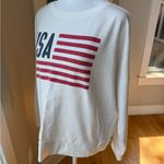 Natural Reflections Vintage 90s White Red Blue USA Flag Crewneck Sweatshirt Sz L Size L Photo 1