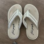 Free People  Metallic Gold Plush Wonderland Thong Sandals Photo 2