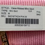Meshki NWT  CeCe Pink Ribbed Knit Mini Skirt, size M Barbiecore boho Y2K ballet Photo 5